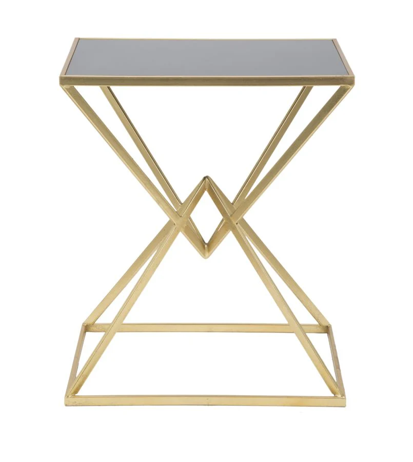 Tavolo da caffè geometrico in vetro temperato 57x46x68 cm - Image 2