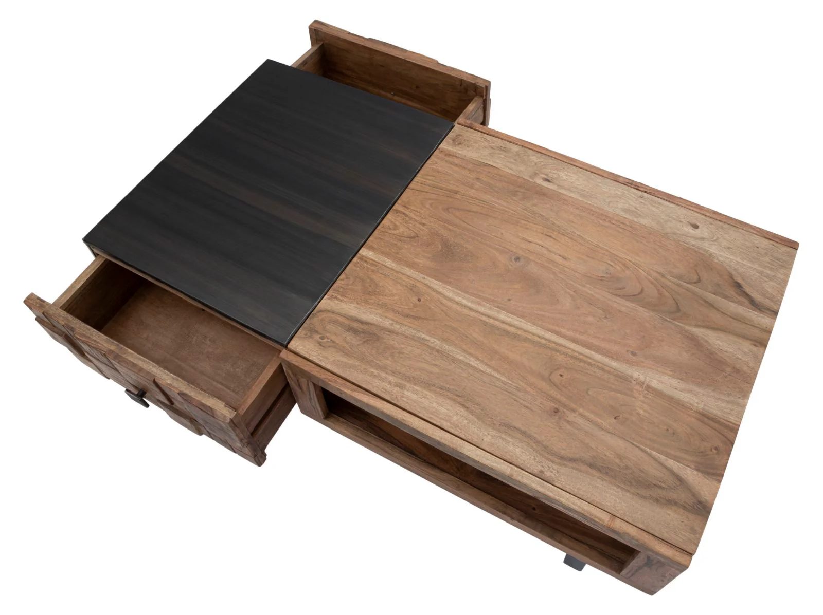 Tavolo da Caffè Mumbai in Legno di Acacia con Cassetti - Dimensioni 110x60x43 cm - Image 4