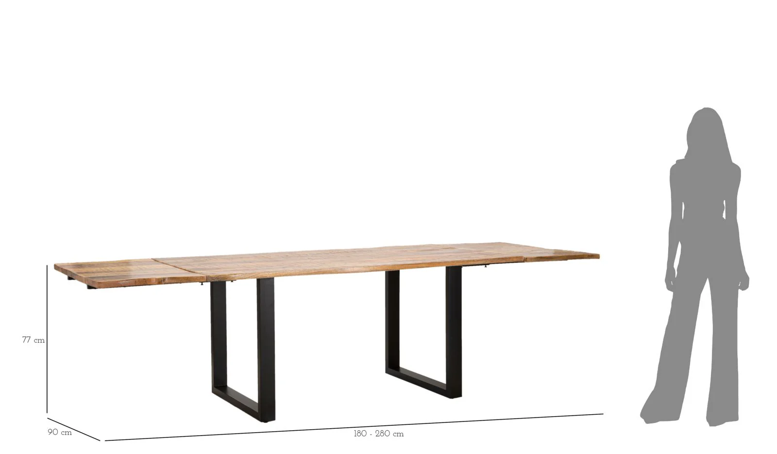 Tavolo da Pranzo Estensibile Edge in Legno di Mango 180x90x77 cm - Image 12