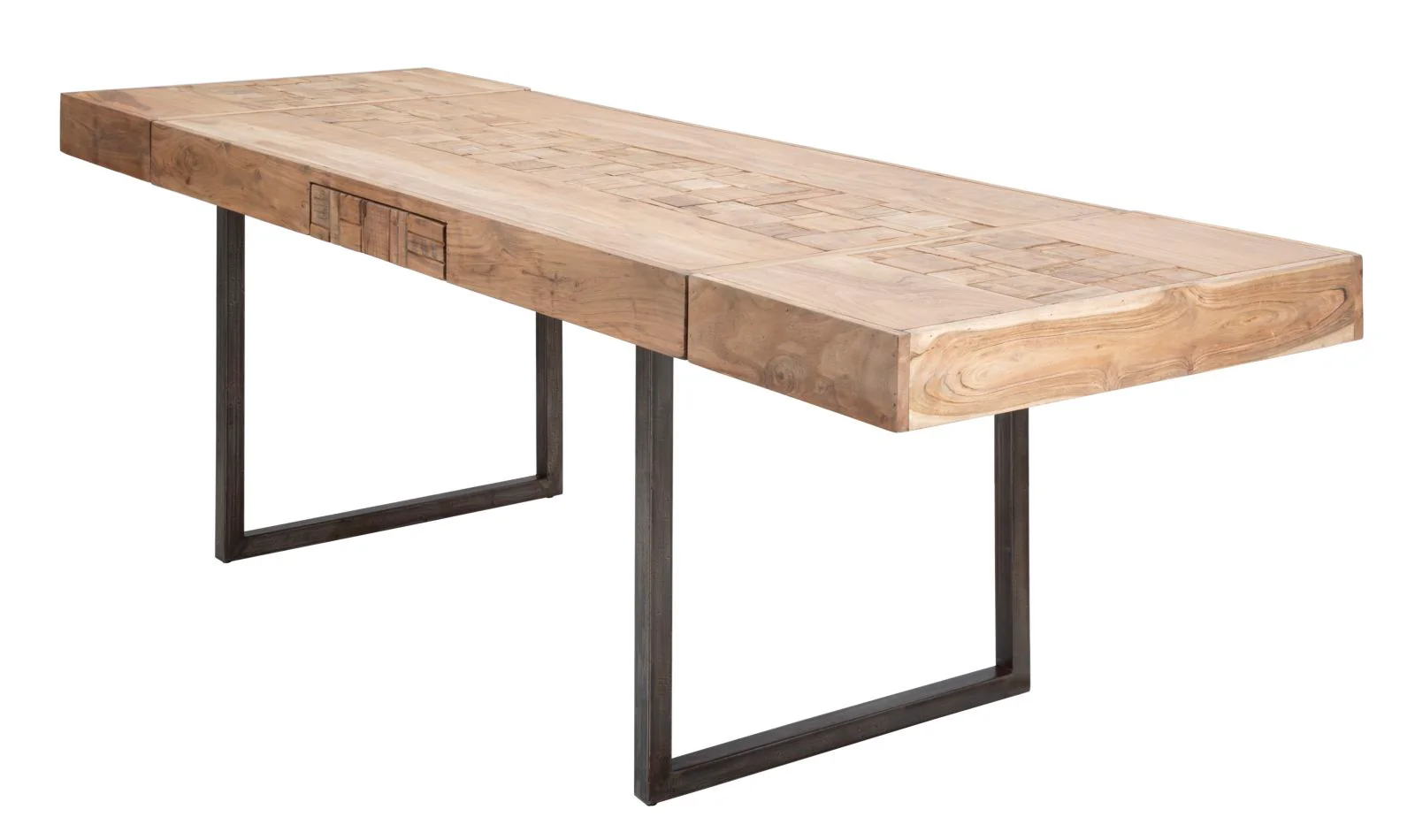 Tavolo da Pranzo Allungabile Mumbai in Legno di Acacia Nicolitica 160x90 cm - Image 2