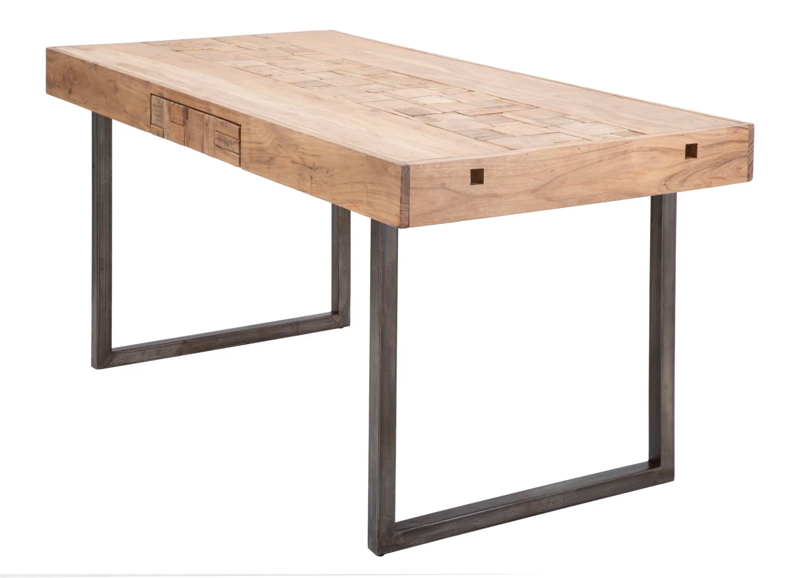 Tavolo da Pranzo Allungabile Mumbai in Legno di Acacia Nicolitica 160x90 cm - Image 4