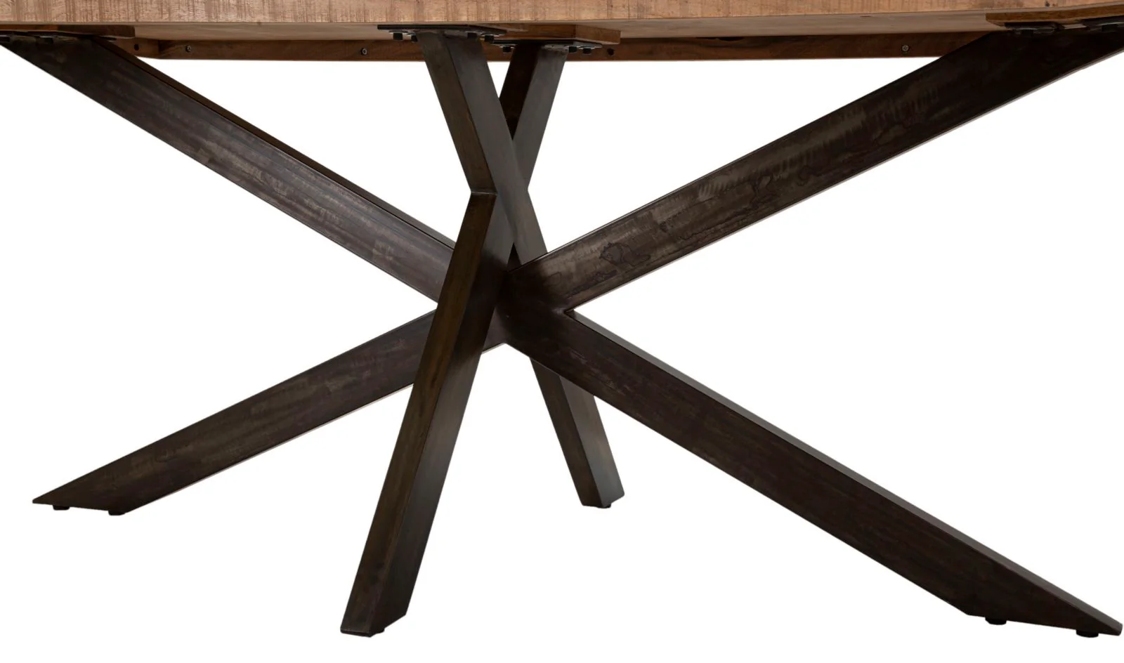 Tavolo da pranzo in legno di acacia nicolitica 180x90 cm con gambe in metallo design industriale - Image 5