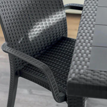 Tavolo Dallas 80 x 80 con Struttura in Plastica Stampata e Finitura Wicker - Image 18
