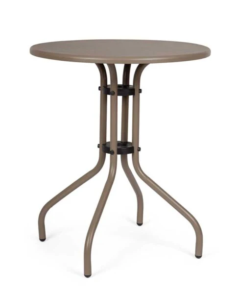 Tavolo da Esterno in Acciaio Cappuccino Ø60 cm – Compatto e Resistente