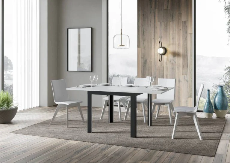 Tavolo Allungabile Linea Libra con Struttura Antracite 90x90/180 cm - Image 2