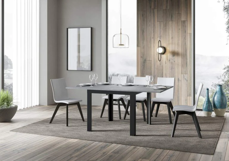 Tavolo Allungabile Linea Libra con Struttura Antracite 90x90/180 cm - Image 3