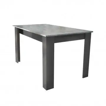 Tavolo Gemma Antracite e Grigio Scuro Effetto Cemento cm 160/200 x 90 x 75 h
