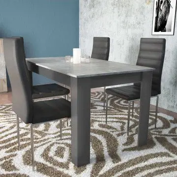 Tavolo Gemma Antracite e Grigio Scuro Effetto Cemento cm 160/200 x 90 x 75 h - Image 2