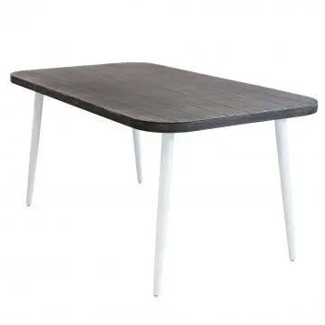 Tavolo Granada - Alluminio Bianco con Piano Grigio 160x90 cm - Image 2
