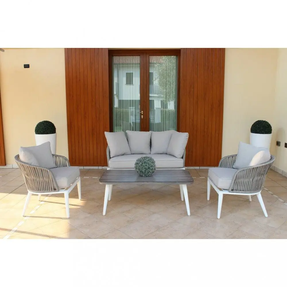 Tavolo Granada - Alluminio Bianco con Piano Grigio 160x90 cm - Image 6