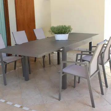 Tavolo Hawaii allungabile in alluminio taupe - 135/270 X 90 - Image 10