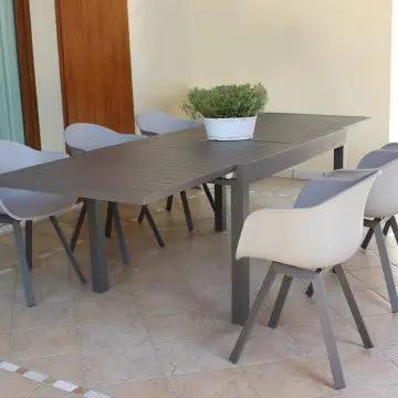 Tavolo Hawaii allungabile in alluminio taupe - 135/270 X 90 - Image 8