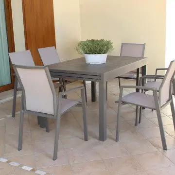 Tavolo Hawaii allungabile in alluminio taupe - 135/270 X 90 - Image 9