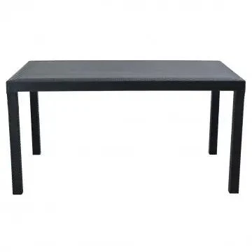 Tavolo Rettangolare Houston con Struttura in Plastica Stile Wicker, 150x90 - Image 15