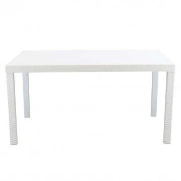 Tavolo Rettangolare Houston con Struttura in Plastica Stile Wicker, 150x90 - Image 3