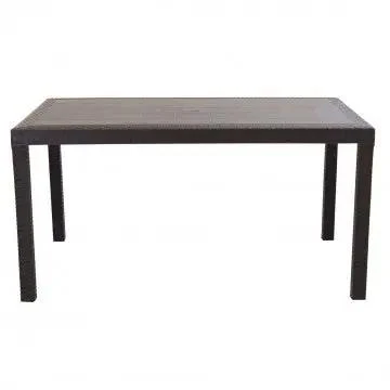 Tavolo Rettangolare Houston con Struttura in Plastica Stile Wicker, 150x90 - Image 7