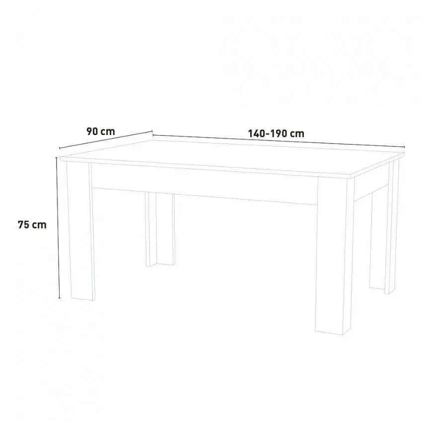 Tavolo Allungabile JESI 140 dal Design Moderno in Larice Bianco - Image 3