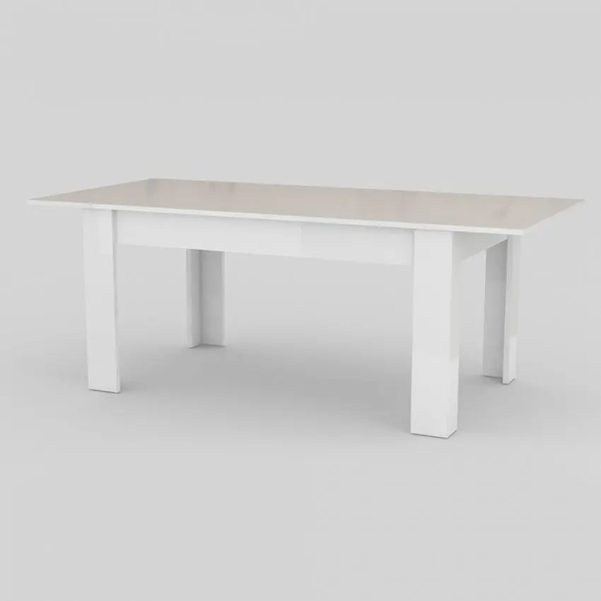 Tavolo Allungabile JESI 160 - Design Moderno Bianco Lucido - Image 4