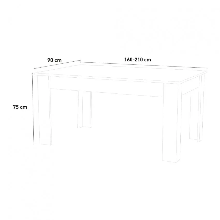 Tavolo allungabile JESI 160 con design moderno in cemento - Image 3