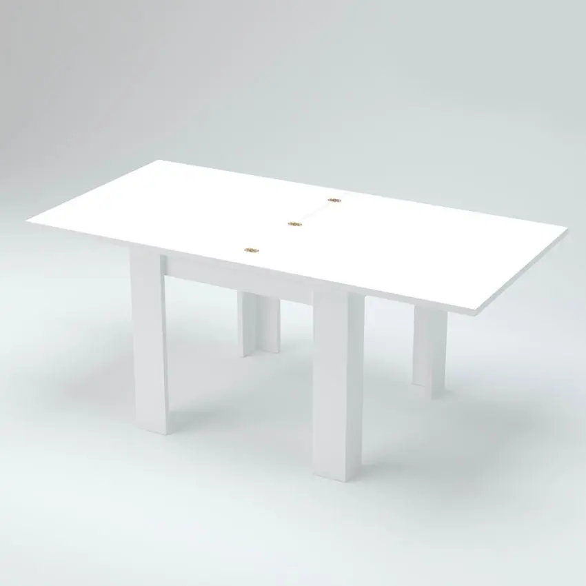 Tavolo Allungabile a Libro Design Moderno Larice Bianco "JESI" - Image 2