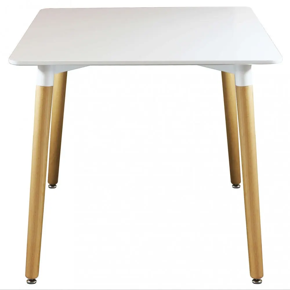 Tavolo Lione 80x80 - Piano in ABS Bianco con gambe in legno - Image 2