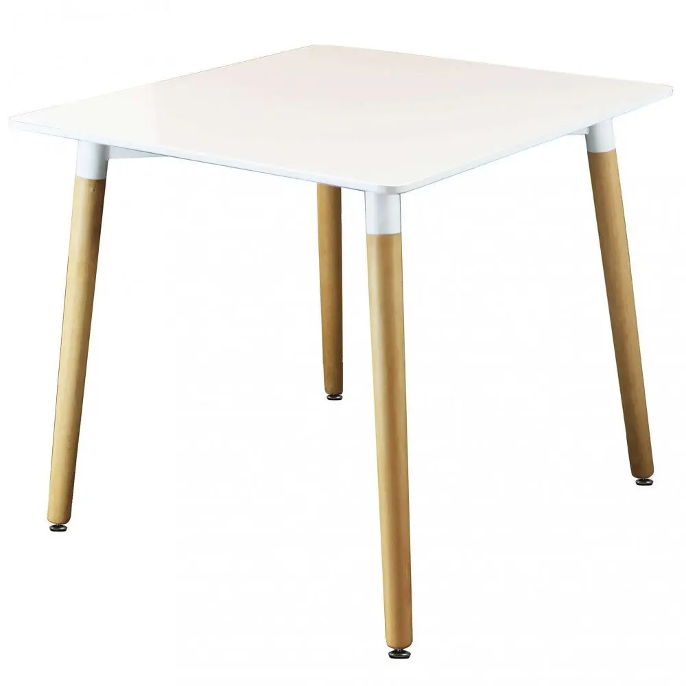 Tavolo Lione 80x80 - Piano in ABS Bianco con gambe in legno - Image 5
