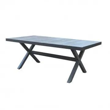 Tavolo Mackay 200 x 100 - struttura in alluminio, piano in ceramica effetto legno