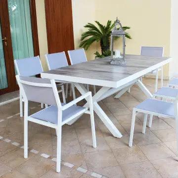 Tavolo Mackay 200 x 100 - struttura in alluminio, piano in ceramica effetto legno - Image 11