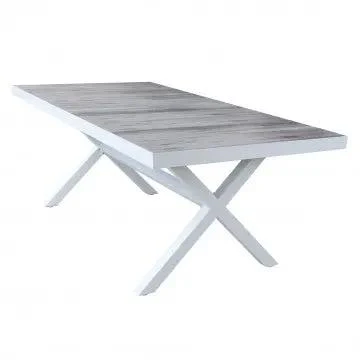 Tavolo Mackay 200 x 100 - struttura in alluminio, piano in ceramica effetto legno - Image 7