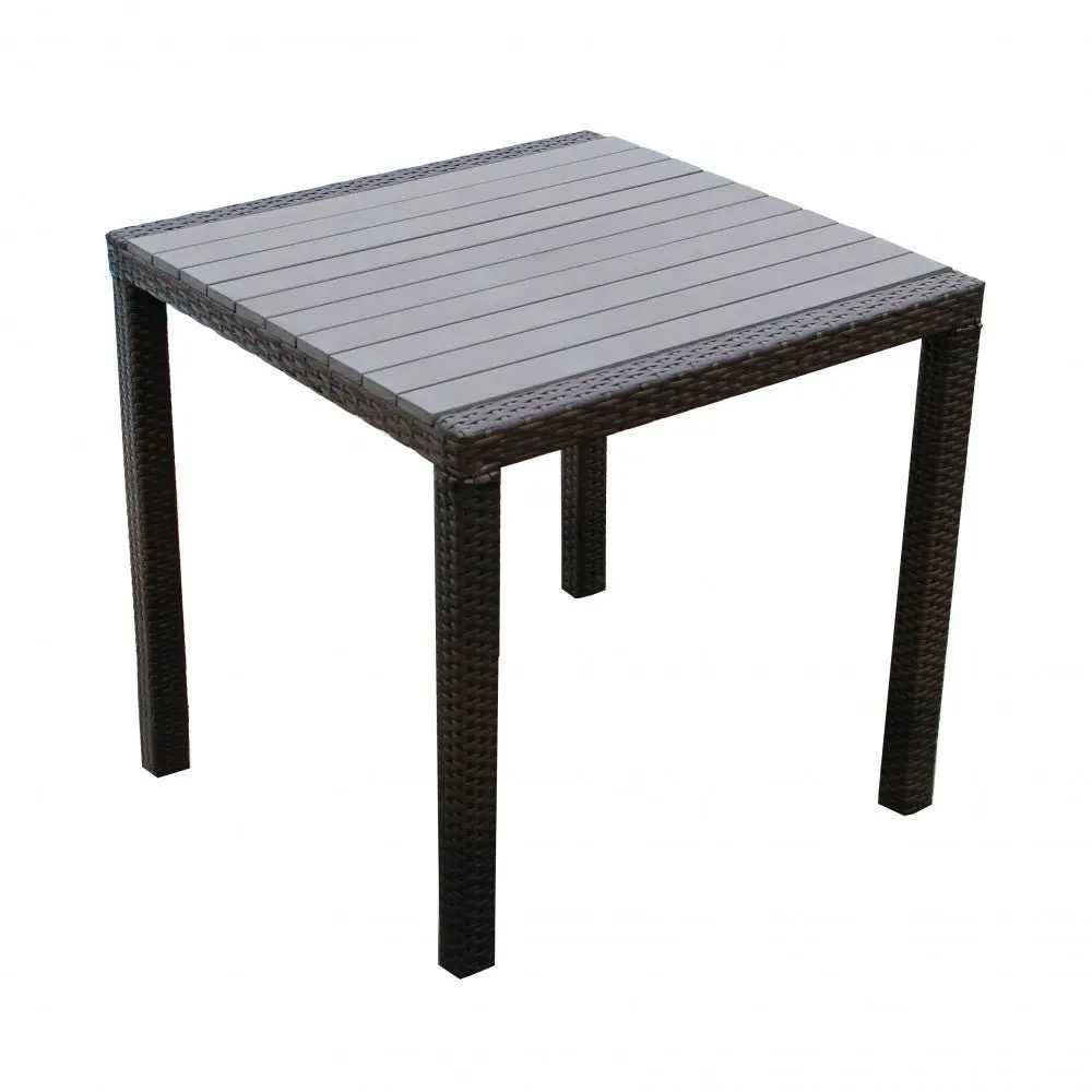 Tavolo Minorca - 80x80 cm, Alluminio Marrone con Protezione UV