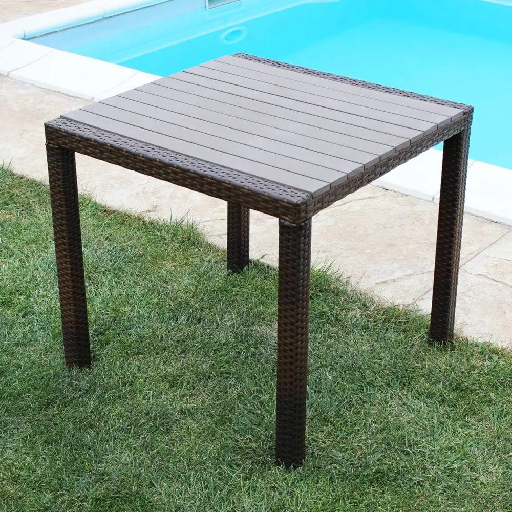 Tavolo Minorca - 80x80 cm, Alluminio Marrone con Protezione UV - Image 2
