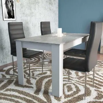 Tavolo Pepper Bianco e Grigio Effetto Cemento - Dimensioni: cm 138 x 80 x 75 h - Image 2