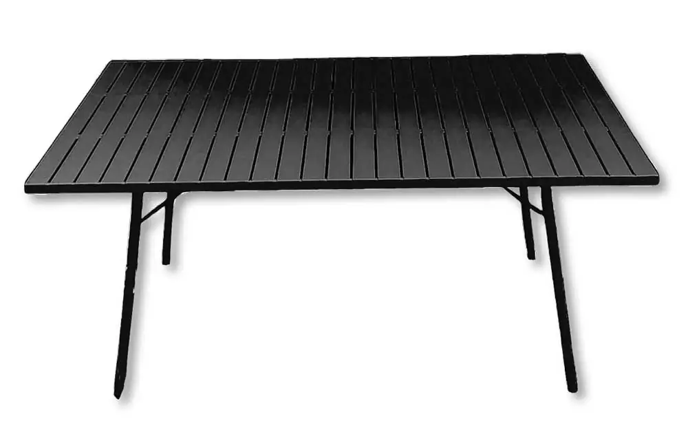 Tavolo da esterno Santorini – Acciaio trattato, nero opaco, 160x90 cm