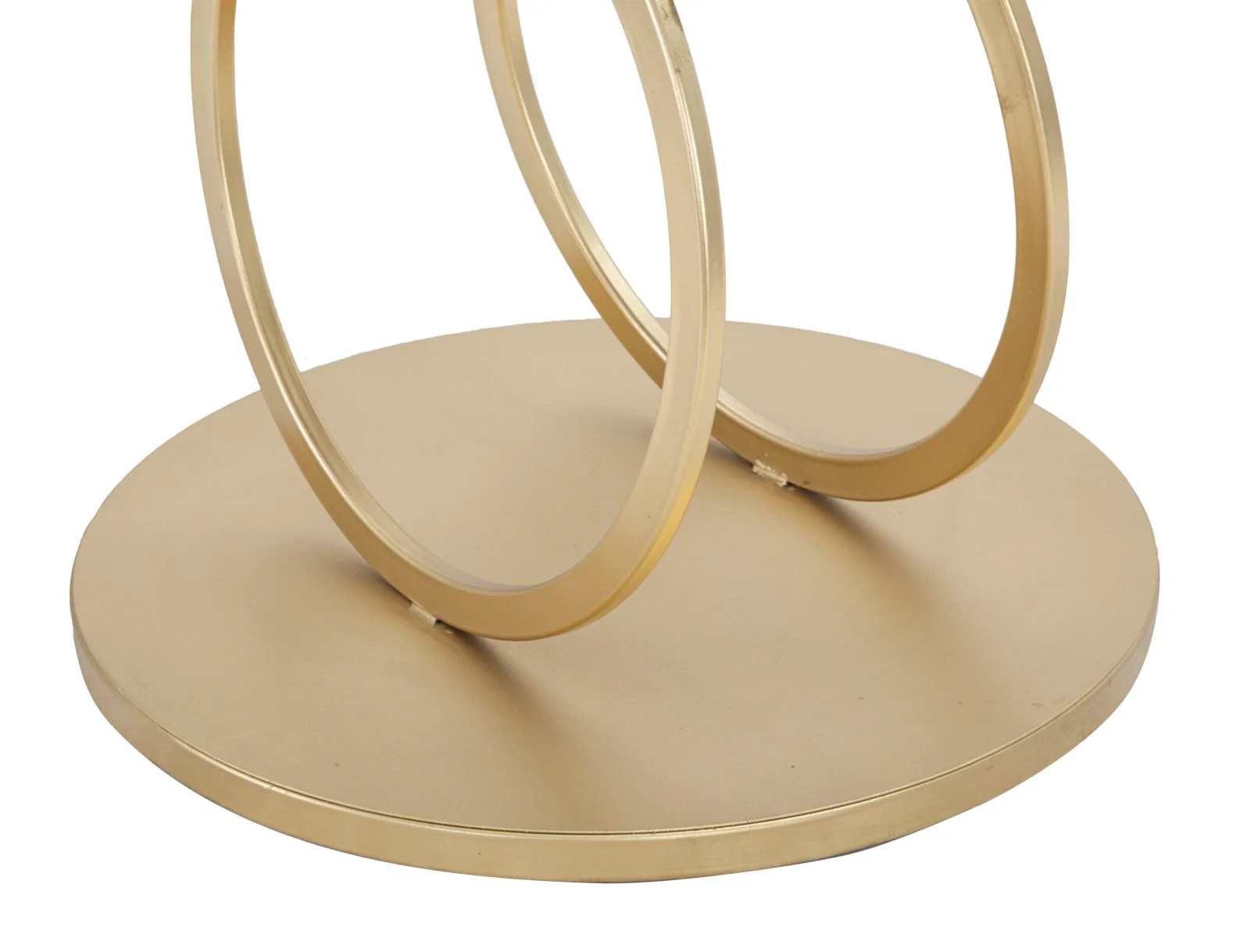 Tavolo Rotondo Ring Double Ø 55x60 cm in Vetro e Metallo Dorato - Image 6