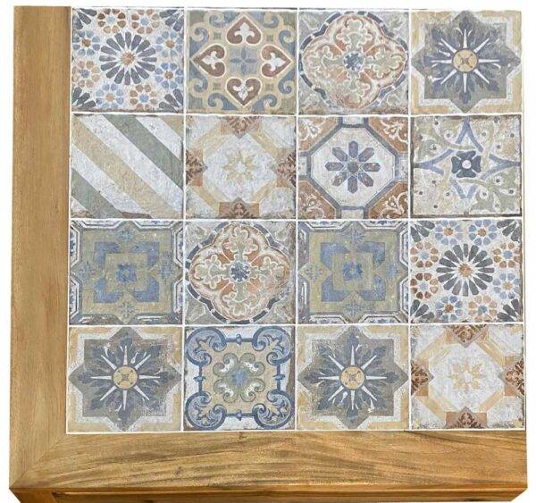 Tavolo Sorrento 201x100x75h in Acacia e Ceramica – Decoro Pompei - Image 2