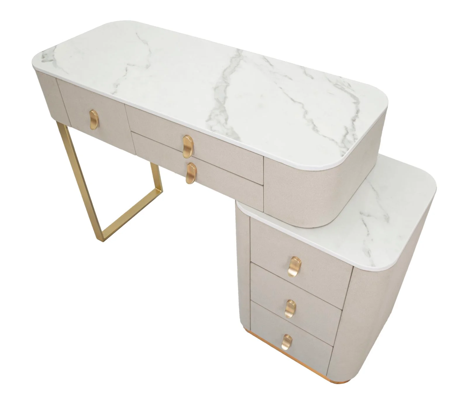 Toeletta Elegante da Camera con Piano in Simil Marmo 120x40x75 cm - Image 2