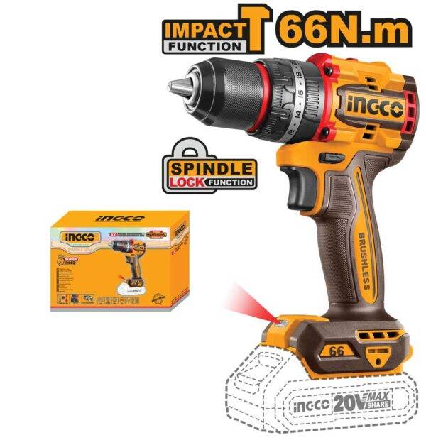 Trapano a percussione 20V Compact Brushless - Nudo, Batteria non inclusa