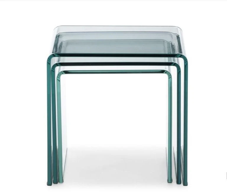 Set di Tavolini Nest in Vetro Cristallo - Trio Elegante e Funzionale (34x34x34, 38x38x38, 42x42x42) - Image 4
