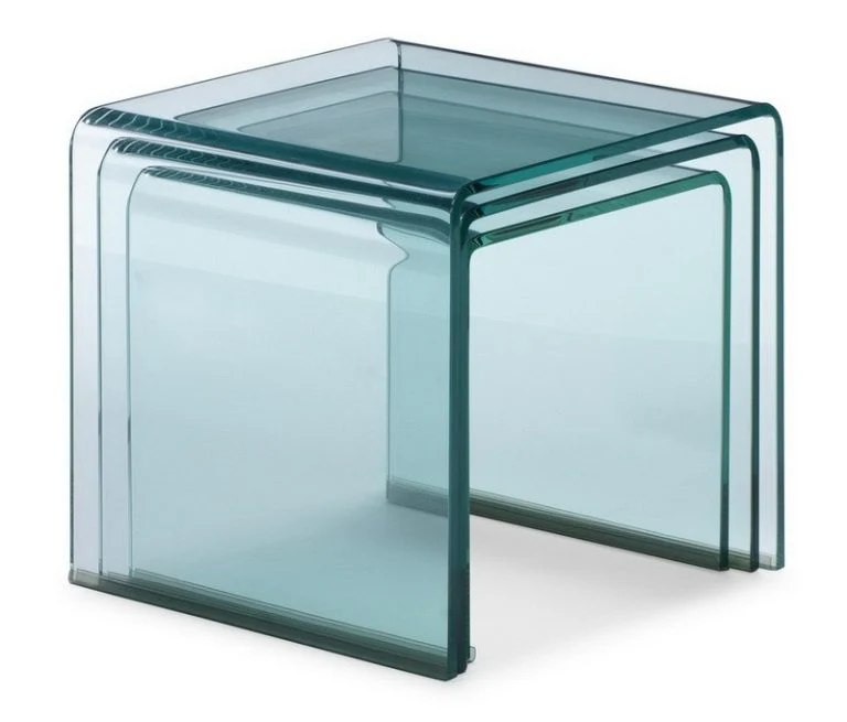 Set di Tavolini Nest in Vetro Cristallo - Trio Elegante e Funzionale (34x34x34, 38x38x38, 42x42x42) - Image 5