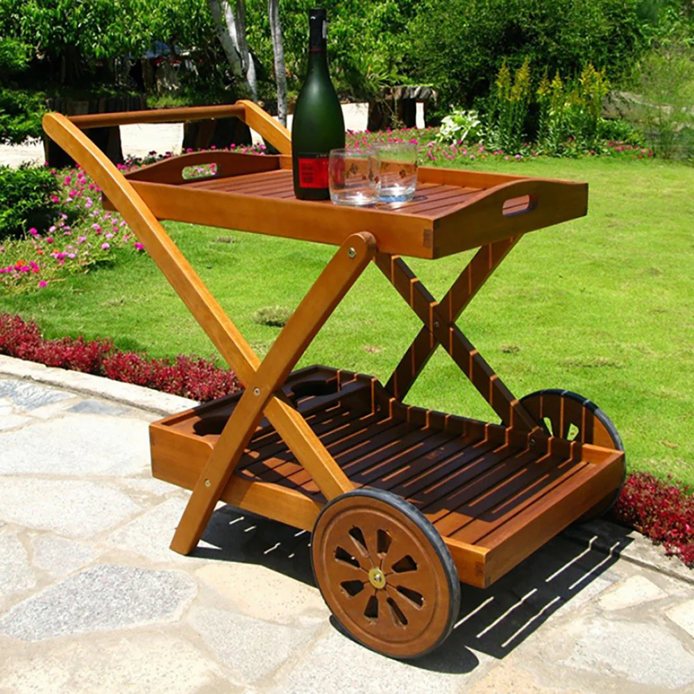Carrello portavivande Trolley bar in Legno di Acacia massiccio - Image 2