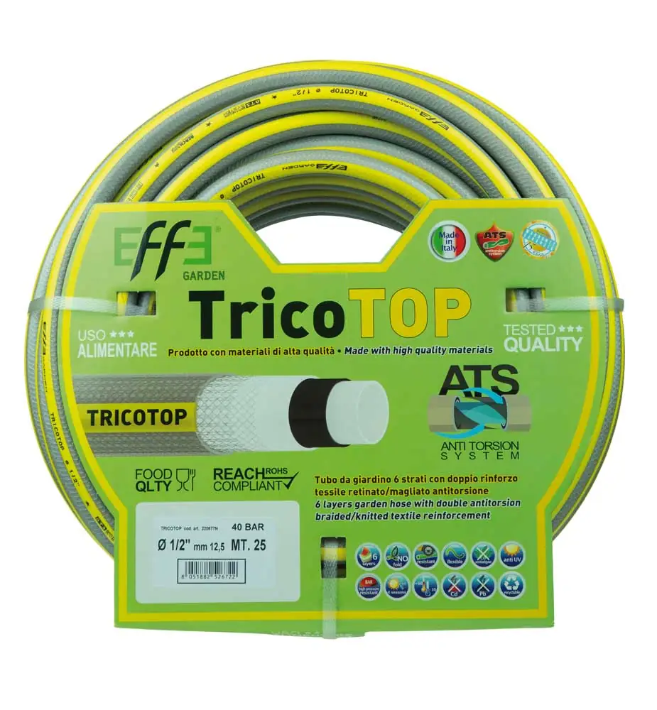 Tubo TricoTop 6 Strati Ø19 mm x 25 m – Grigio/Giallo Anti Torsione