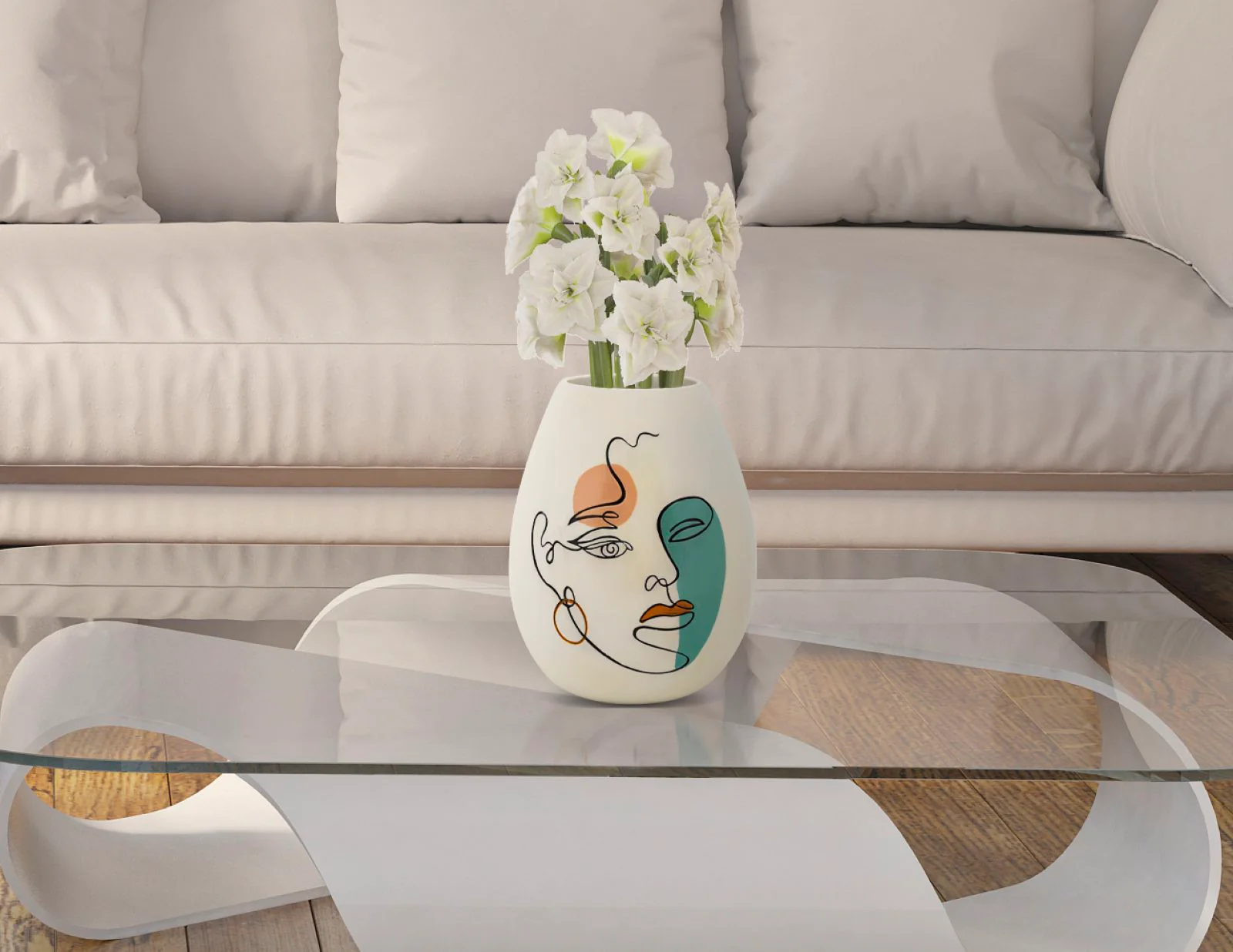 Vaso artistico design astratto - ø 22,5 cm x 29 cm - Image 4