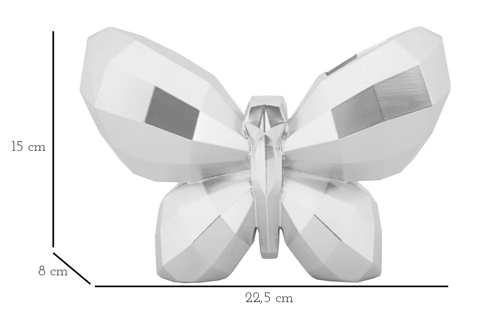 Vaso Butterfly Silver Cm 22,5X8X15 Design Elegante Unico - Image 6