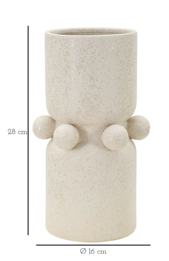 Vaso Decorativo in Ceramica con Sfere Ø 16x28 cm - Image 4