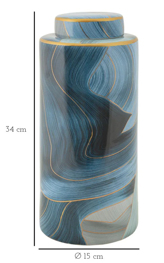 Vaso in Ceramica Elegante con Finiture Dorate cm Ø 15x34 - Image 4