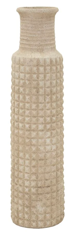 Vaso Da Esterno In Polyresina Con Texture Sabbia Diametro 28 Cm Altezza 110 Cm Apertura Diametro 18 Cm