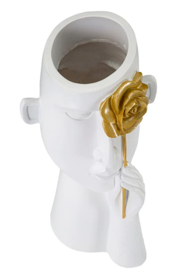 Vaso Artistico Face con Fiore - cm 14x13x27 - Image 2