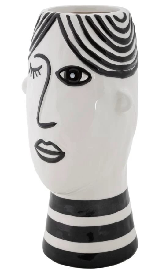 Vaso Artistico Volto in Porcellana cm 13,2x11,8x26,3 - Image 3