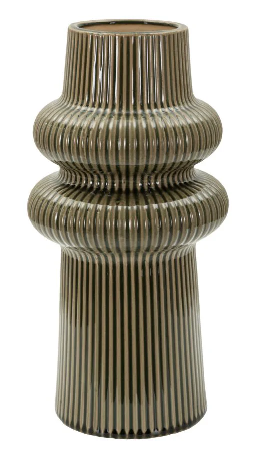 Vaso Harmony in Ceramica Diametro 18 Cm Altezza 36 Cm Apertura 8 Cm Design Sinuoso Contemporaneo