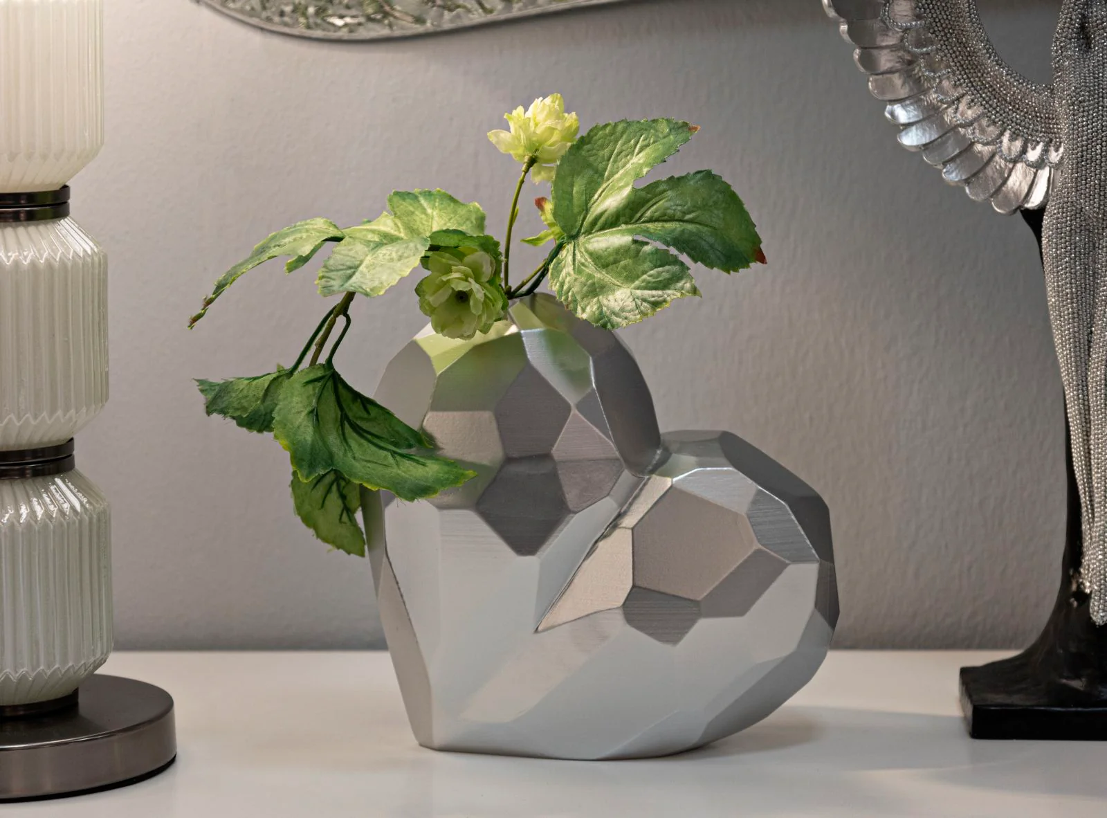 Vaso Heart Silver Cm 19X9X18 Elegante e Moderno - Image 5